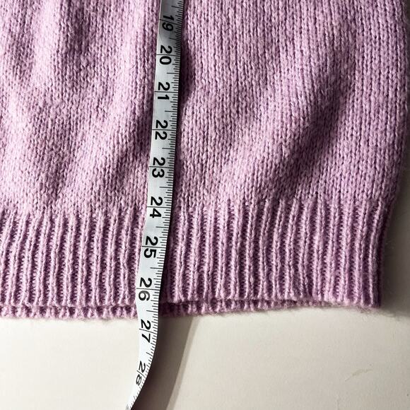 LOFT Wool Blend Pullover Pastel Purple Cable Knit‎ Sweater Sz XL Lilac Crew Neck - Picture 9 of 9